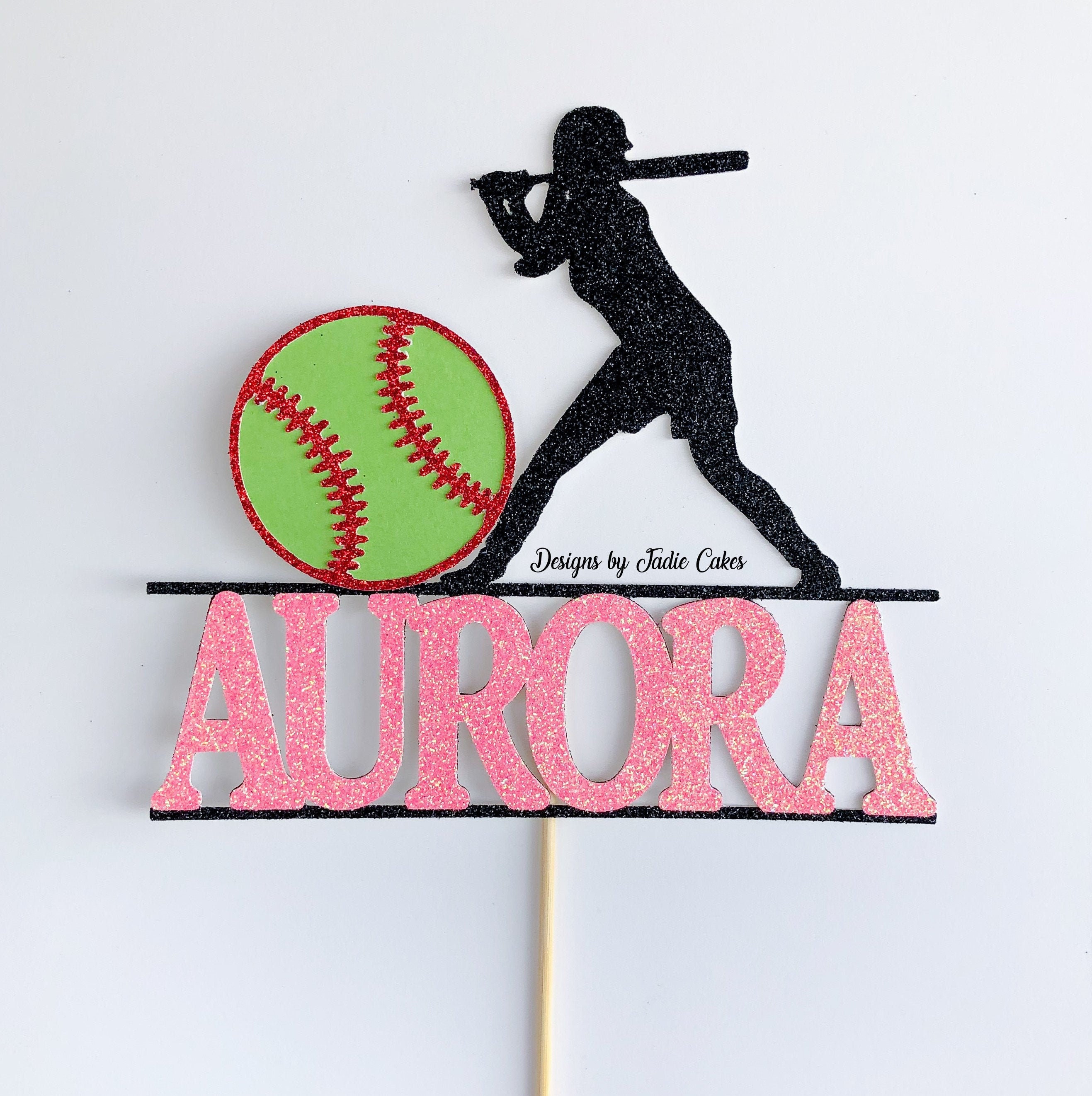Softball Cake Topper Softball Party Sports Cake Topper Etsy