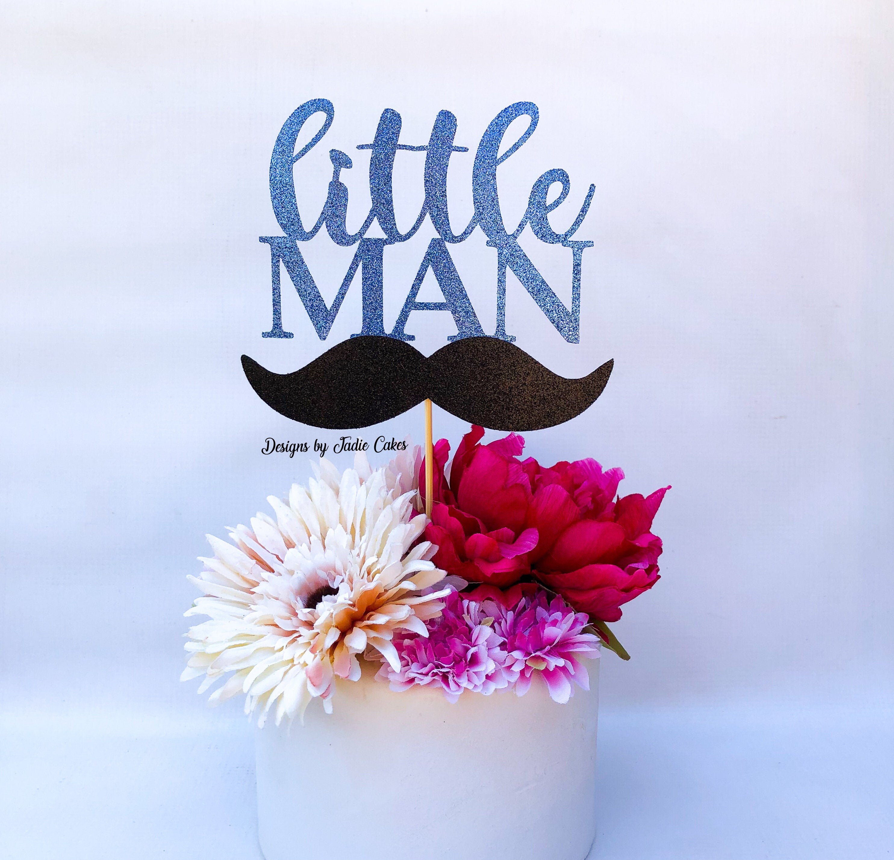 Little Man Cake Topper Mustache Cake Topper Little Man | Etsy
