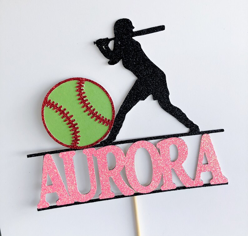 Softball Cake Topper Softball Party Sports Cake Topper Etsy