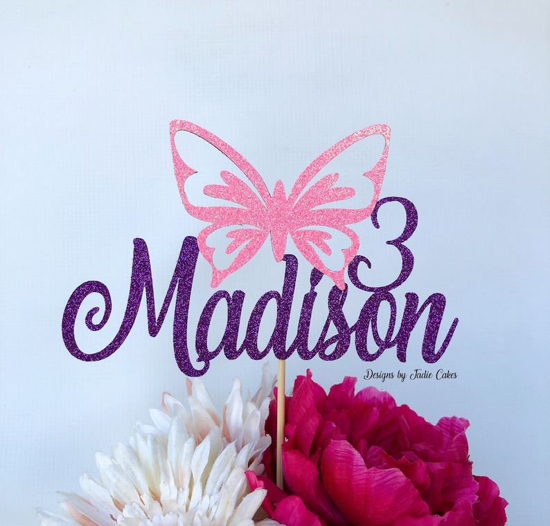 Pink Butterfly Cake Topper Printable