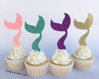 Mermaid cupcake topper | Ariel cupcake topper | Little mermaid cupcake topper | Under the sea cupcake topper | Mermaid party | Mermaid decor