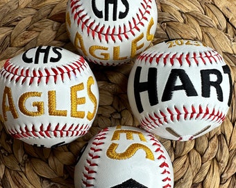 End of Season Gift - Custom Baseball for Senior Night & Graduation Baseball • Embroidered Baseball • Unique Keepsake Gift • Grad Gift