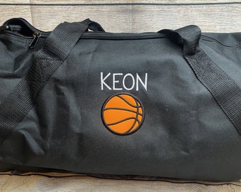 Embroidered Personalized Sport Duffle Bag • Kids Travel Bag • Soccer • Football • Baseball • Volleyball • Basketball • Gift for Kids