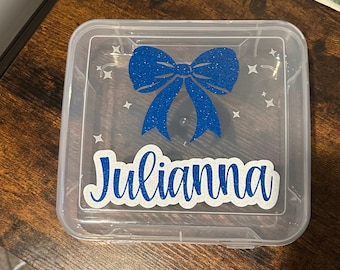 Personalized Cheer Bow Case • Cheerleader Bow Holder • Cheer Bow Case • Cheer Gift • Dance Bow Box •