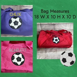 Personalized Soccer Duffle Bag EmbroideredSoccer Bag Gift for Boys or Girls Sport Duffel Soccer Player Carryall Gym Bag Game Day image 6