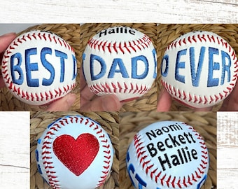 Personalized Embroidered Baseball • Gift for Dad Grandpa Boyfriend • Keepsake for Sports Fan • Special Occasion • Customizable Baseball Gift