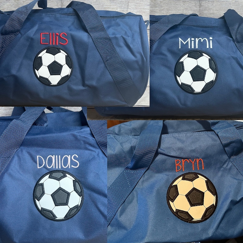 Personalized Soccer Duffle Bag EmbroideredSoccer Bag Gift for Boys or Girls Sport Duffel Soccer Player Carryall Gym Bag Game Day image 3