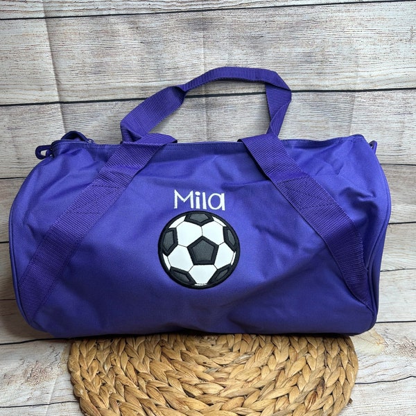 Personalized Soccer Duffle Bag • Embroidered Soccer Bag • Gift for Boys or Girls • Sport Duffel • Soccer Player Carryall Gym Bag • Game Day