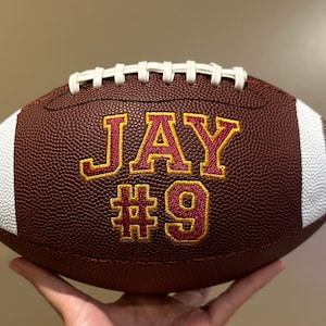 Personalized Embroidered Football • Keepsake Ball • Souvenir • Graduation • Custom Football • Senior Night Gift • End of Season • Sports Fan