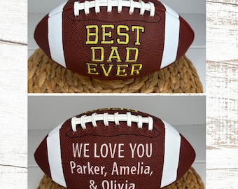 Personalized Football Gift for Dad • Embroidered Football • Keepsake Ball • Customized Football • Best Dad Gift