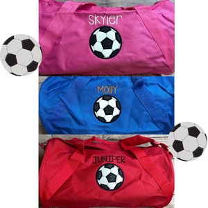 Personalized Soccer Duffle Bag EmbroideredSoccer Bag Gift for Boys or Girls Sport Duffel Soccer Player Carryall Gym Bag Game Day image 5