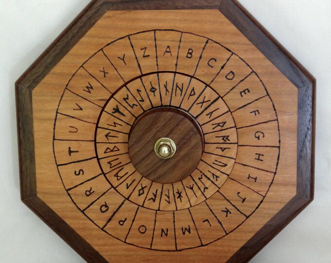 Wooden Cipher Wheel, English Plain Text and Runic Cipher Text - Cherry ...