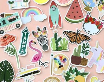 Vinyl Sticker Pack Bundle, Modern Laptop Sticker, Cute Water Bottle Sticker, Unique Cell Phone Sticker, Whimsical Waterproof Sticker