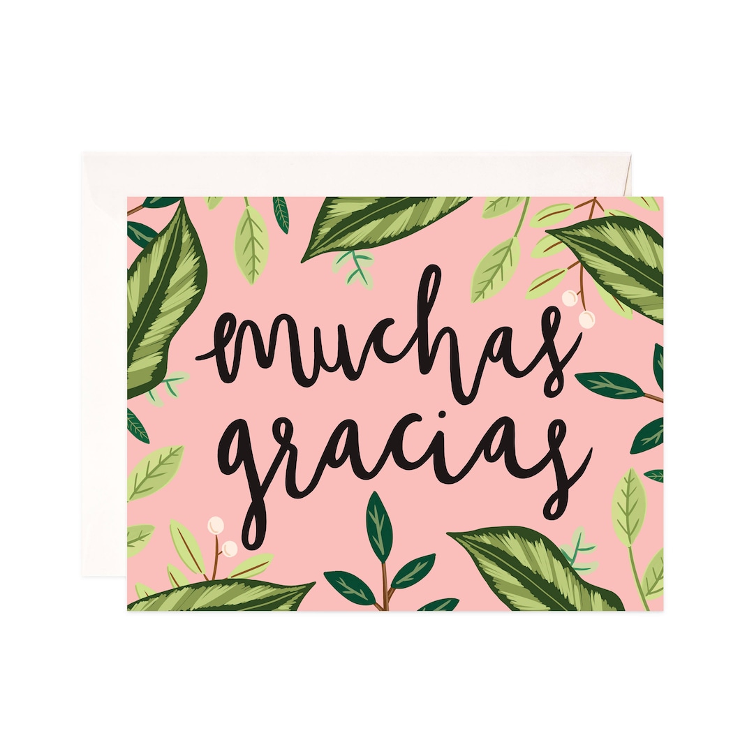 Muchas Gracias Greeting Card, Handmade Thank You Card, Cute Thank You ...