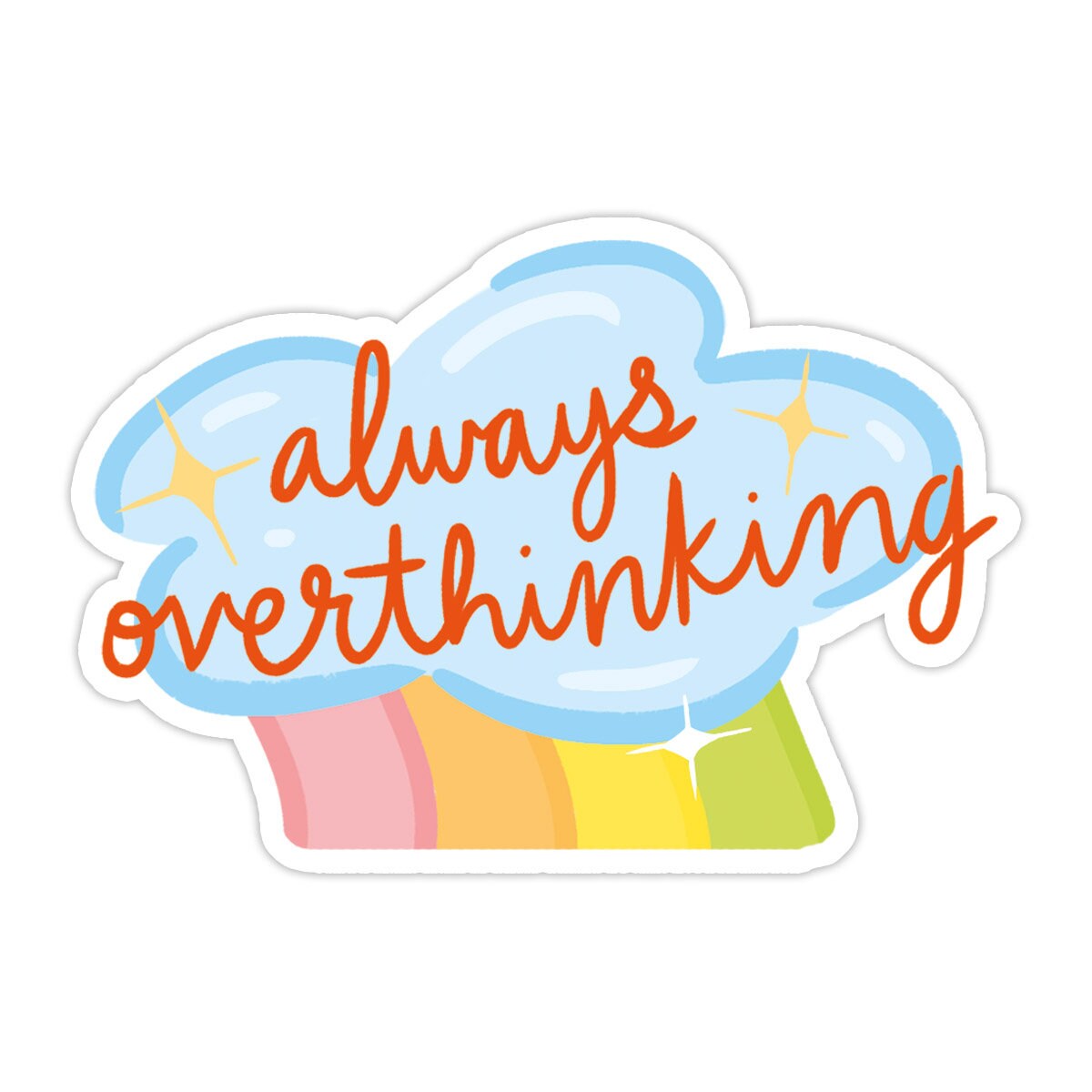 Overthinking Vinyl Sticker, Modern Laptop Sticker, Cute Water Bottle ...