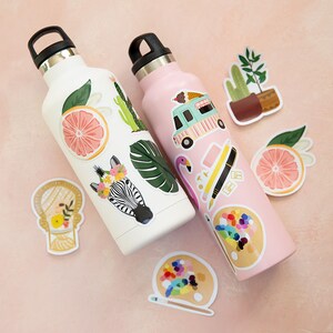 Sunflower Vinyl Sticker, Modern Laptop Sticker, Cute Water Bottle ...