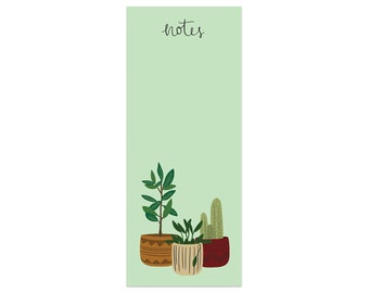 Cute Illustrated Notepad - Potted Plants Notes, Modern Gift, To Do List, Stationery, Grocery List, Memo Pad, Note Pad, Teacher Gift