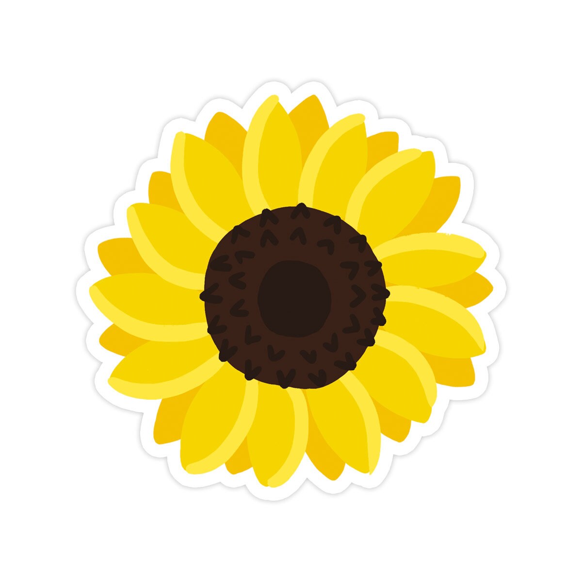 Sunflower Vinyl Sticker, Modern Laptop Sticker, Cute Water Bottle ...
