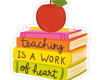 Work of Heart Sticker, Modern Laptop Sticker, Cute Water Bottle Sticker, Unique Cell Phone Sticker, Whimsical Waterproof Sticker