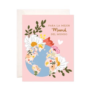 La Mejor Mamá Greeting Card, Cute Mother&#39;s Day Card, I Love You Mom Mother&#39;s Day Card, Illustrated Mother&#39;s Day Card, Card for Mom