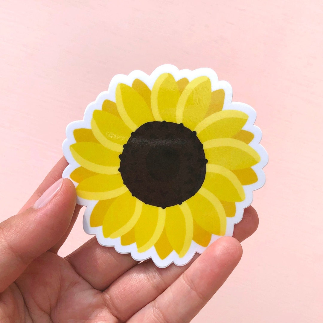 Sunflower Vinyl Sticker, Modern Laptop Sticker, Cute Water Bottle ...
