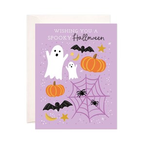 Spooky Halloween Greeting Card, Handmade Halloween Card, Cute Halloween Note, Modern Halloween Card, Illustrated Greeting Card, Whimsical