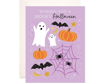 Spooky Halloween Greeting Card, Handmade Halloween Card, Cute Halloween Note, Modern Halloween Card, Illustrated Greeting Card, Whimsical