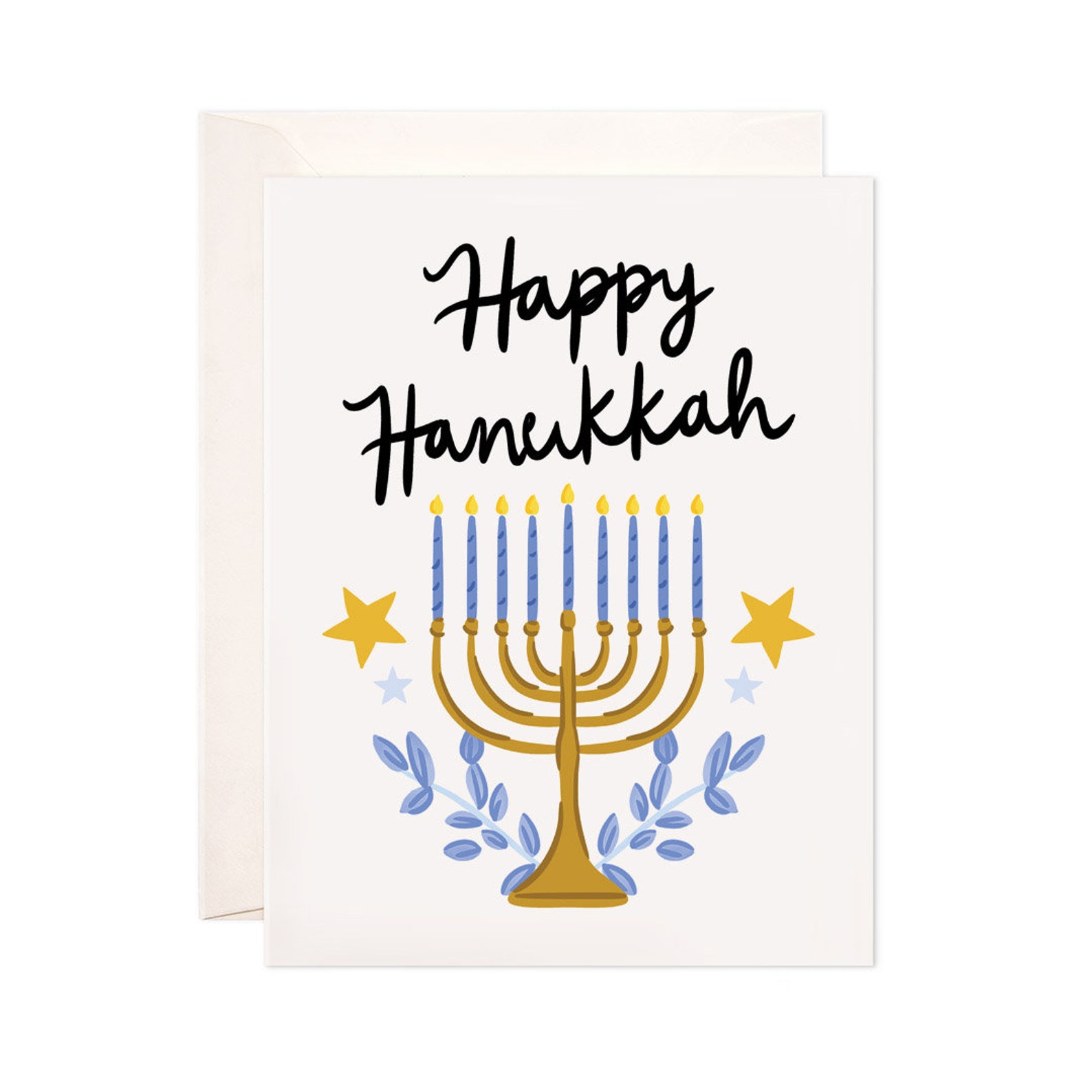 Happy Hanukkah Greeting Card, Handmade Hanukkah Card, Cute Hanukkah Note, Modern Hanukkah Card, Illustrated Greeting Card, Whimsical