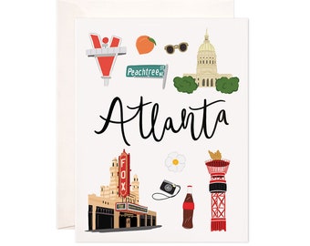 Illustrated Atlanta, Georgia Greeting Card Gift