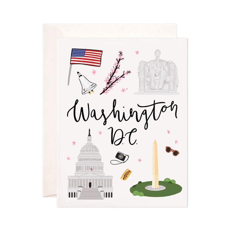 Washington DC Greeting Card Washington DC Art Washington DC Etsy
