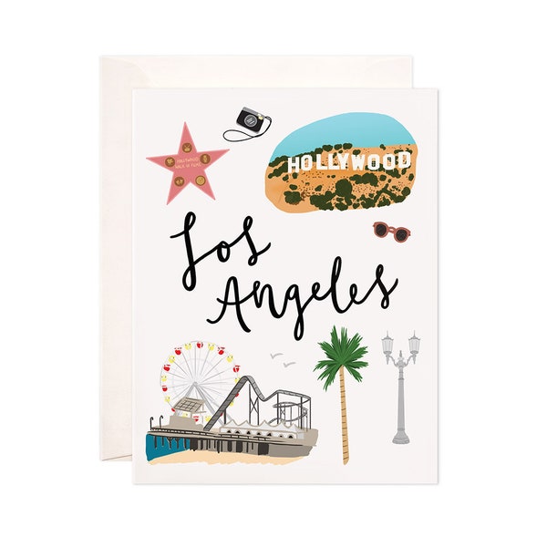 Los Angeles Greeting Card, Greeting from LA, Los Angeles Art, Los Angeles gift