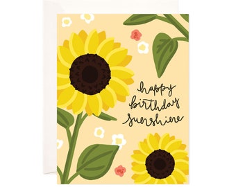 Sunflower Birthday Greeting Card, Birthday Card for Her, Birthday Card for Sister, Mom, Wife, Friend, Cute Birthday Card, Beautiful Birthday