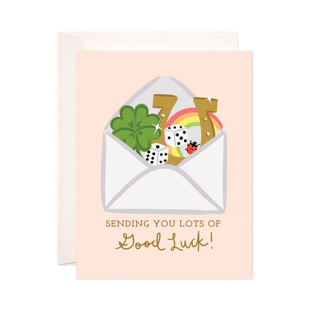 Sending You Lots of Good Luck Greeting Card Handmade Etsy