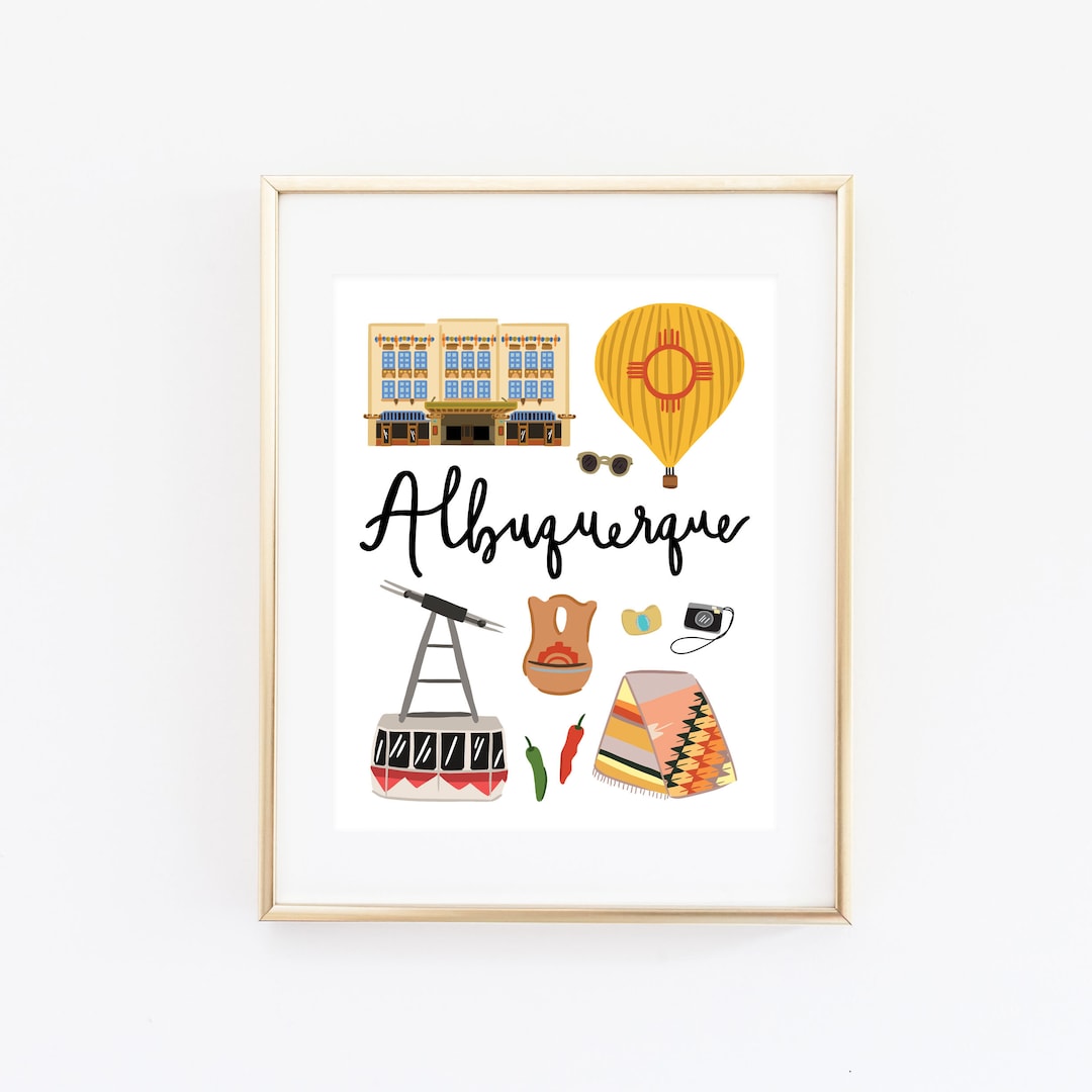 Albuquerque New Mexico Art Print, Albuquerque Decor, Cute Albuquerque