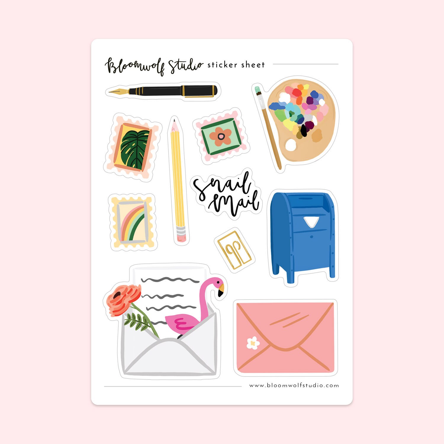 Snail Mail Sticker Sheet, Modern Laptop Sticker, Cute Water Bottle ...