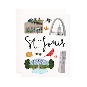 St. Louis Card, Illustrated St. Louis Greeting Card, St. Louis, MO Gift