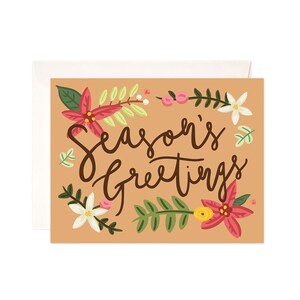 Christmas Season&#39;s Greeting Card: Handmade Christmas Card, Cute Christmas Note, Modern Christmas Card, Illustrated Holiday Card
