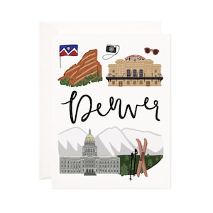 Illustrated Denver Colorado Greeting Card