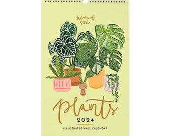 SLIGHTLY IMPERFECT 2024 Plants Monthly Calendar, Illustrated Wall Calendar, Plant Lover Calendar, 2024 Wall Art Calendar, 2024 Wall Calendar