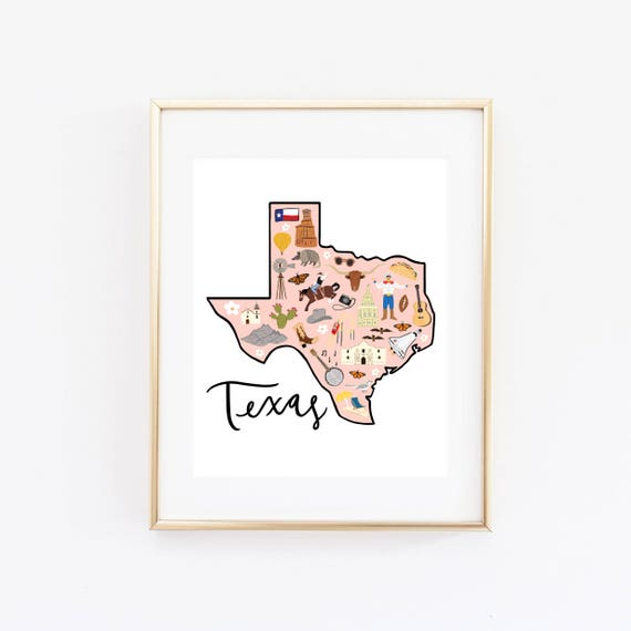 Texas map Handmade Art wall kids