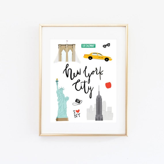 Poster New York - illustration | Wall Art, Gifts & Merchandise | Europosters