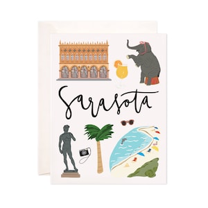 Illustrated Sarasota Florida Greeting Card