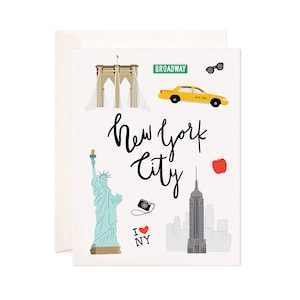 New York City Card, Illustrated NYC Greeting Card, NYC Gift