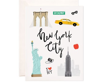 New York City Card, Illustrated NYC Greeting Card, NYC Gift