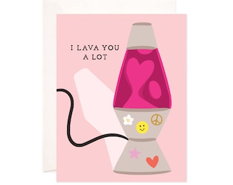 I Lava You A Lot Greeting Card, Anniversary Card, Handmade Love & Friendship Card, Cute Friendship Note, Modern Love Card, Punny Card