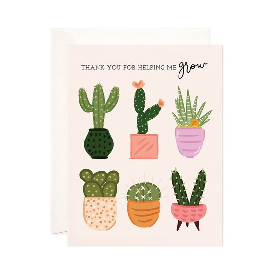 Set of Handmade Cactus Thank You Cards 4 card boxed set Set of Handmade Cactus Thank You Cards 4 card boxed set