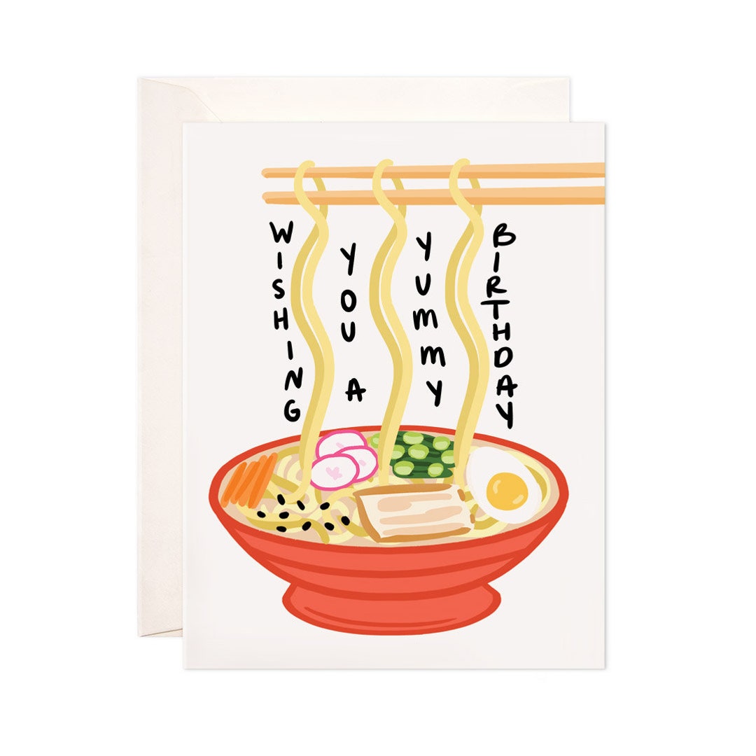 Birthday Noodles Card Wishing You A Yummy Birthday Greeting Card, Cute