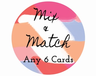 Mix & Match 6 Card Set | Pick Any 6 Cards of Your Choice | Greeting Cards, Greeting Card Set, Handmade Cards, Snail Mail, Gift Idea