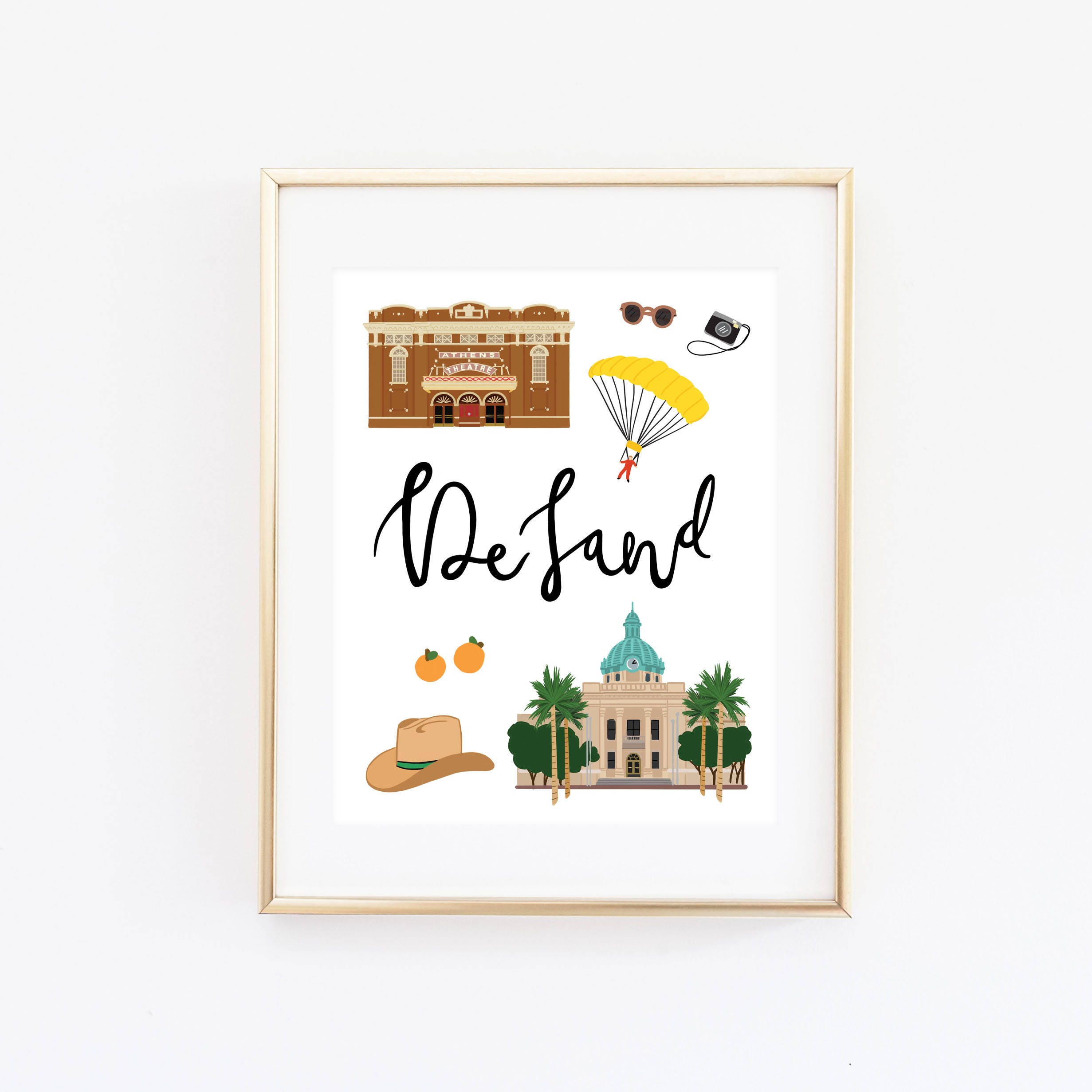 Deland Art Print Illustrated Deland Decor Cute Deland Gift Etsy