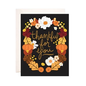 Fall Foliage Greeting Card, Handmade Thanksgiving Card, Cute Thanksgiving Note, Modern Thanksgiving Card, Illustrated Card, Whimsical
